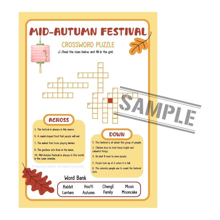 Mid-Autumn Festival Worksheets Pack | Bilingual Story + Activities (Simplified + Traditional 繁简)